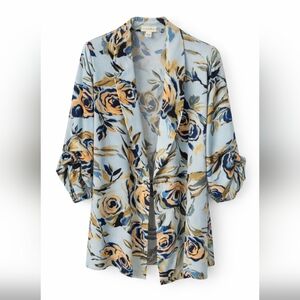 Laura Floral Open Front Blazer Jacket Size 16 Floral Y2K